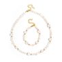 Pearl and gold beads necklace and bracelet